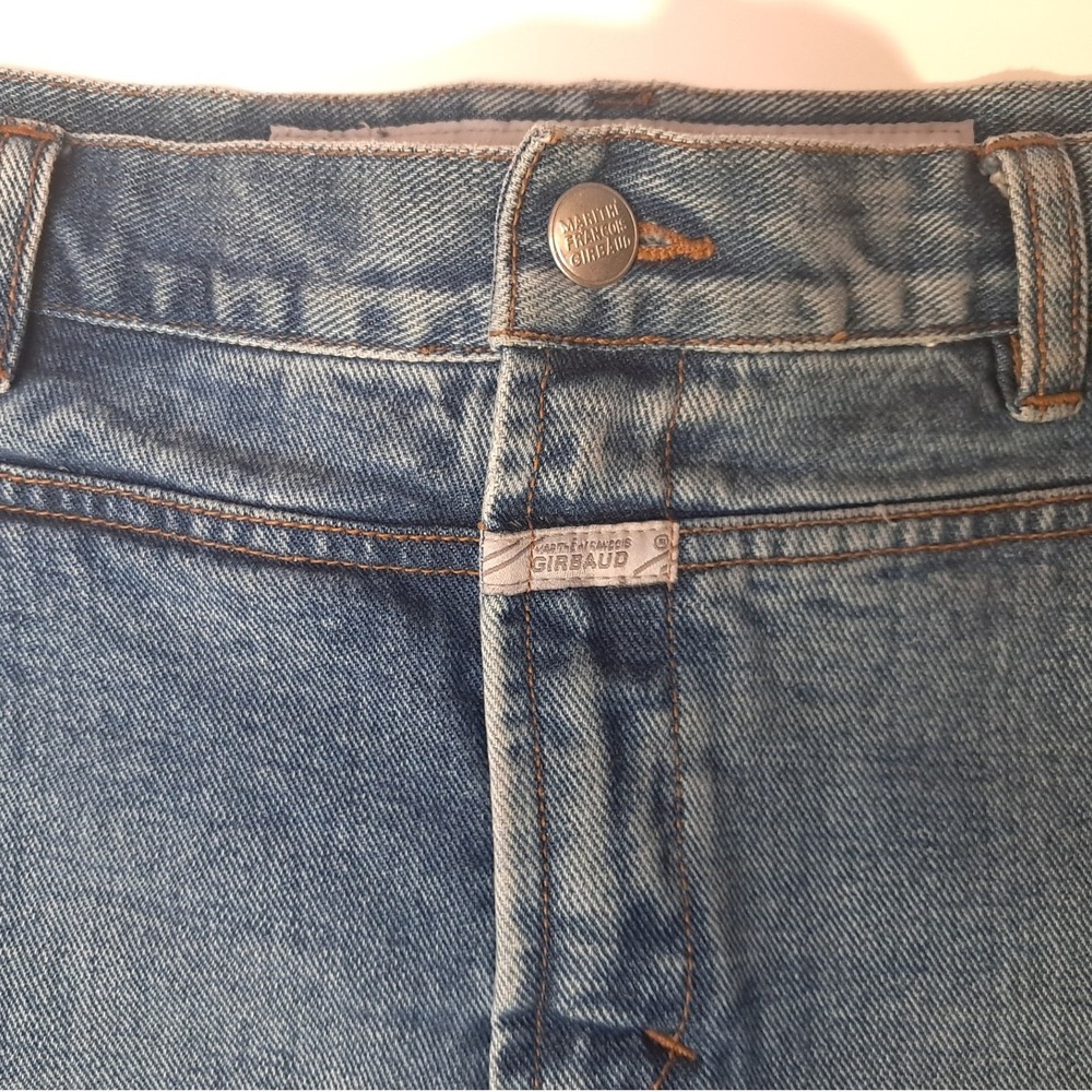 Marithé François Girbaud Denim Mini Skirt Size 30 Raw Hem Vintage - Picture 3 of 5